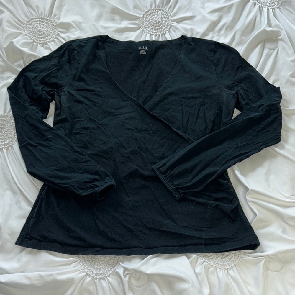 Chic Black and White Long Sleeve Top